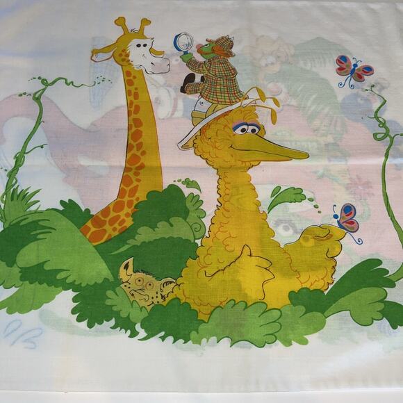 Vintage Sesame Street pillow case 30x20” Big Bird Ernie Grover Oscar Bed Elmo - Picture 6 of 11
